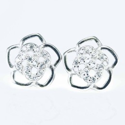Earring Flower 9mm. Circonia