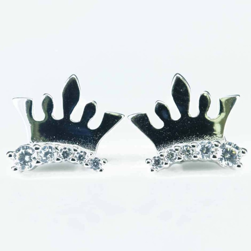 Earring Crown 8x10mm. Circonia