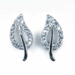 Earring Leaf 5x11mm. Circonia