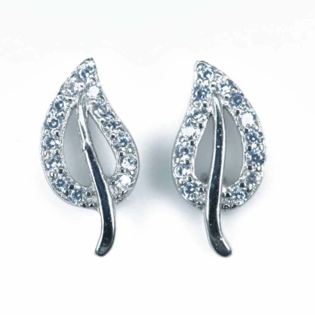 Earring Leaf 5x11mm. Circonia