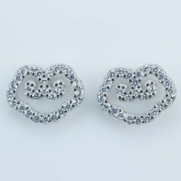 Earring Flower 7x9mm. Circonia