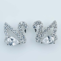 Earring Swan 10mm. Circonia