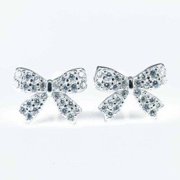 Earring Bow 6x8mm. Circonia