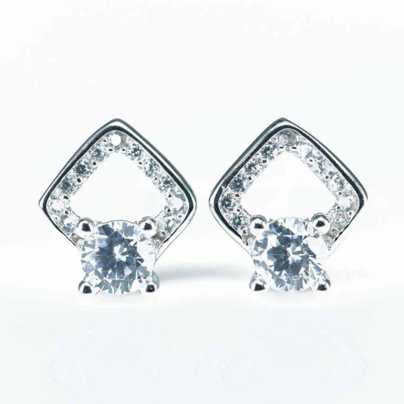 Earring Square 7x9mm. Circonia
