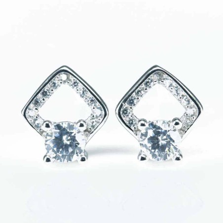 Earring Square 7x9mm. Circonia