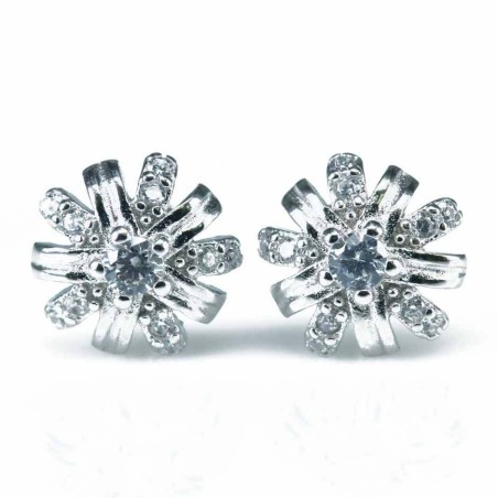 Earring Flower 7mm. Circonia