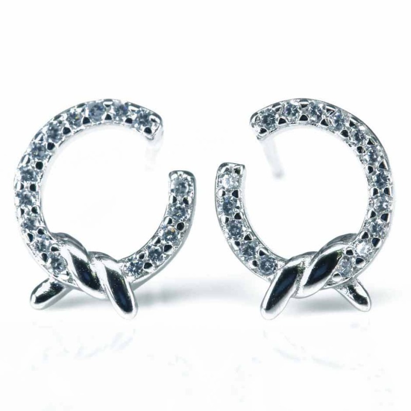 Earring C" 9mm. Circonia