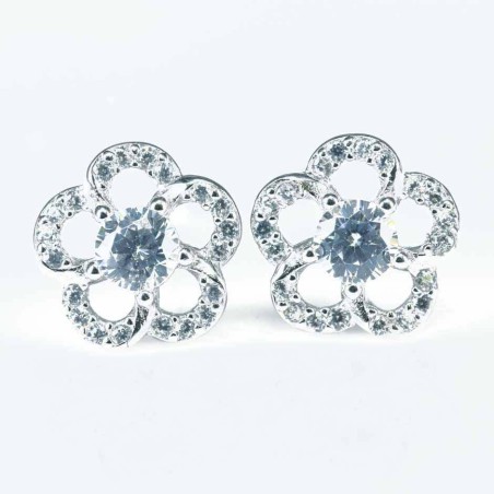 Earring Flower 8mm. Circonia