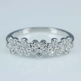 Ring Flower 6mm. Circonia