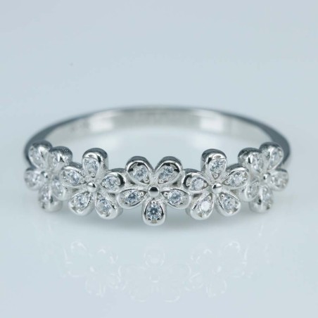 Ring Flower 6mm. Circonia