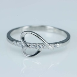 Ring Heart 8mm. Circonia