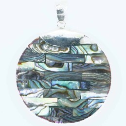 Pendant Round 38mm. Abalon Shell
