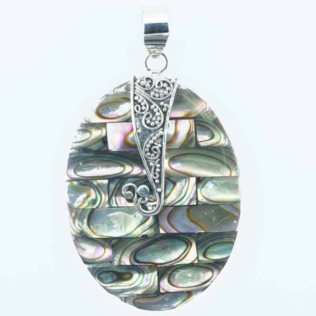 Pendant Oval 28x42mm. Abalon Shell
