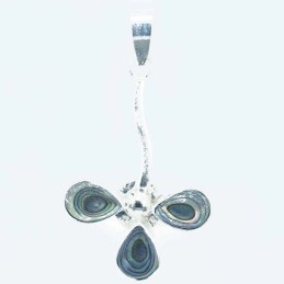Pendant Fan 18x33mm. Abalon Shell