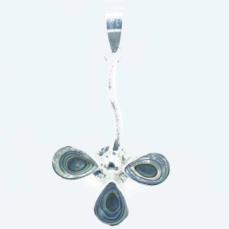Pendant Fan 18x33mm. Abalon Shell