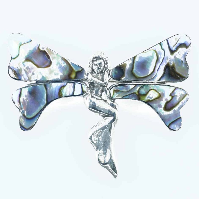 Pend+broch Angel 53mm. Abalon Shell