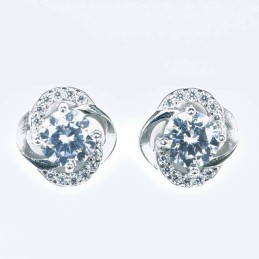 Earring Flower 7mm. Circonia
