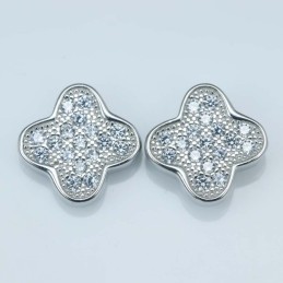 Earring Flower 8mm. Circonia