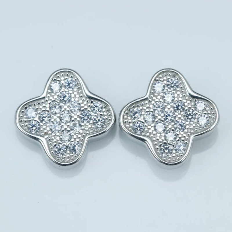 Earring Flower 8mm. Circonia