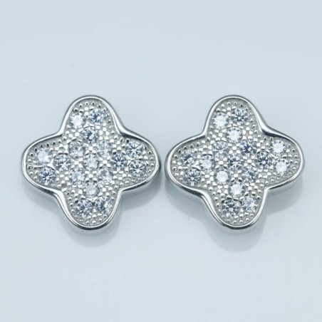 Earring Flower 8mm. Circonia