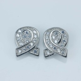 Earring Bow 6x8mm. Circonia