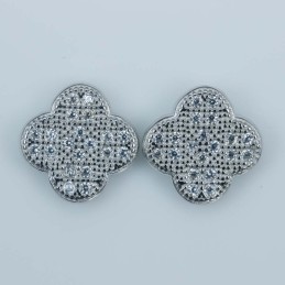 Earring Flower 8mm. Circonia
