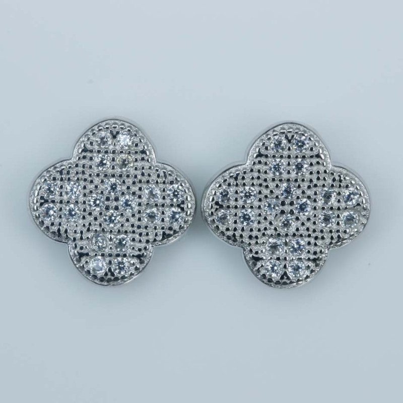 Earring Flower 8mm. Circonia