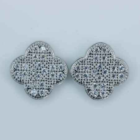 Earring Flower 8mm. Circonia