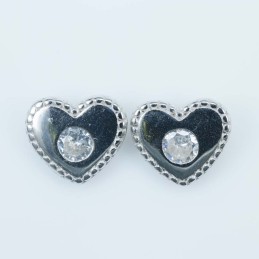 Earring Heart 8mm. Circonia
