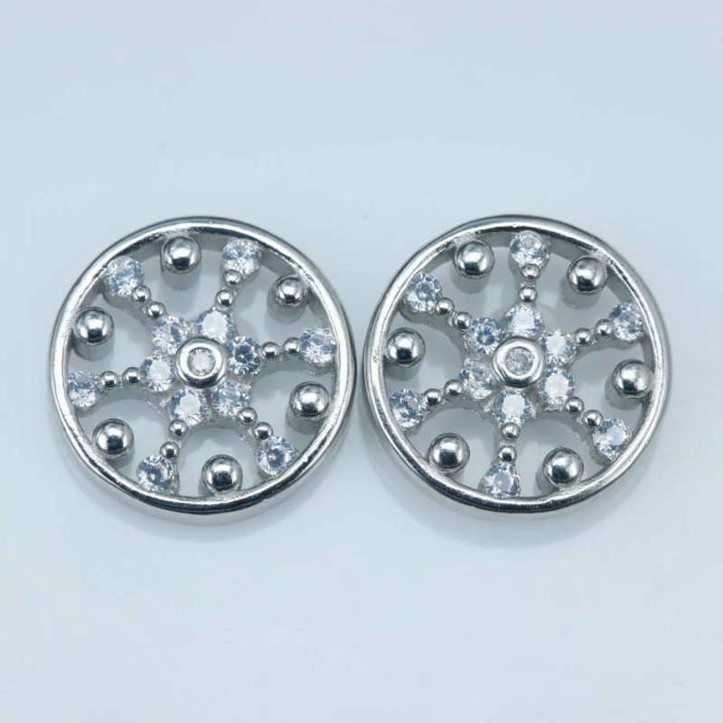 Earring Round 10mm. Circonia