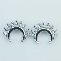 Earring U" 9x11mm. Circonia