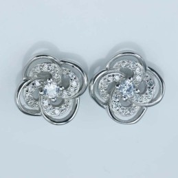 Earring Flower 10mm. Circonia
