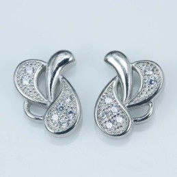Earring Bow 10mm. Circonia