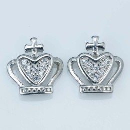 Earring Crown 10mm. Circonia