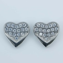 Earring Heart 9mm. Circonia