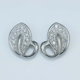 Earring Leaf 8x10mm. Circonia