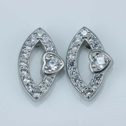 Earring Eye 7x12mm. Circonia