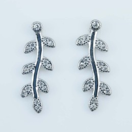 Earring Leaf 6x17mm. Circonia