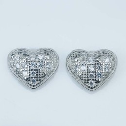 Earring Heart 7x9mm. Circonia