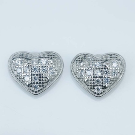Earring Heart 7x9mm. Circonia