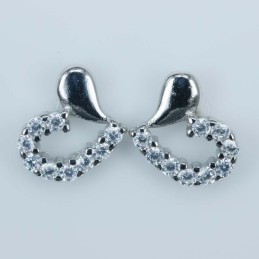 Earring Heart 7x10mm. Circonia