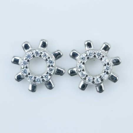 Earring Wheel 9mm. Circonia