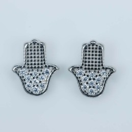 Earring Hand 8x10mm. Circonia