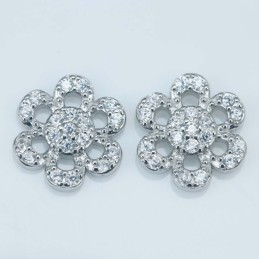 Earring Flower 9mm. Circonia
