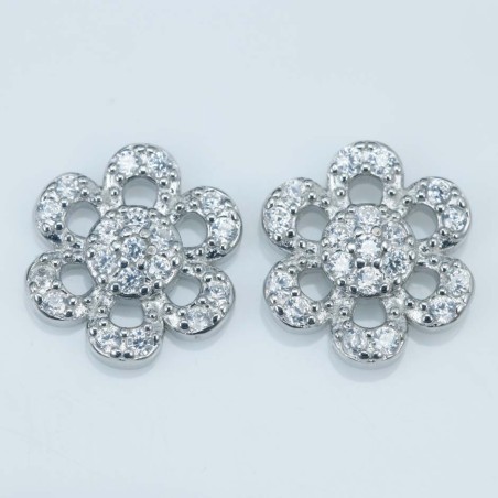 Earring Flower 9mm. Circonia