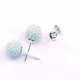 Earring ball 10m. micro pearl ligth grey color