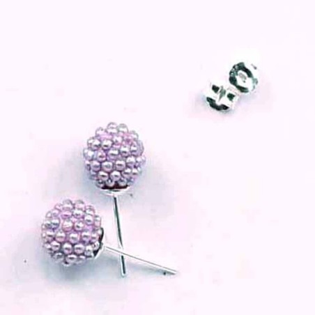 Earring ball 12m. micro pearl light ametisth color