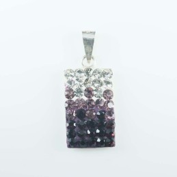 Pendant Square 10x16mm. crystal degrade amethysth