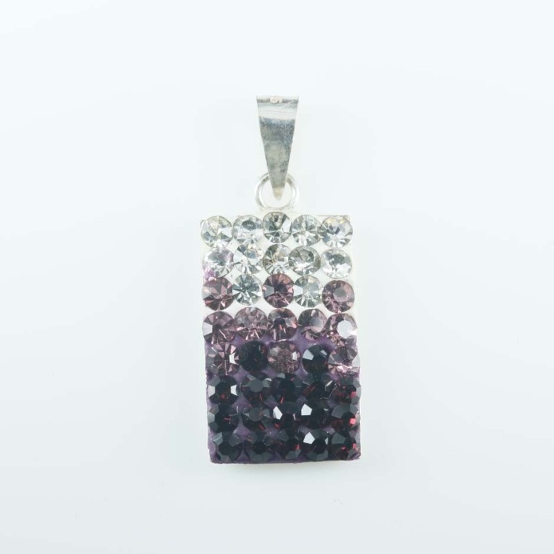 Pendant Square 10x16mm. crystal degrade amethysth