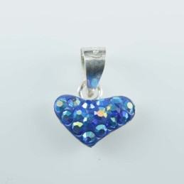 Pendant small Heart 10mm.crystal ab. zafire color